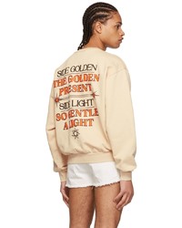 hellbeige bedrucktes Sweatshirt von Online Ceramics