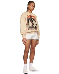 hellbeige bedrucktes Sweatshirt von Online Ceramics