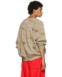 hellbeige bedrucktes Sweatshirt von LU'U DAN