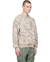 hellbeige bedrucktes Sweatshirt von John Elliott