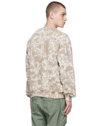 hellbeige bedrucktes Sweatshirt von John Elliott