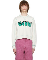 hellbeige bedrucktes Sweatshirt von Ganni