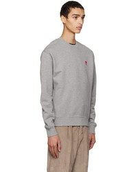 hellbeige bedrucktes Sweatshirt von AMI Alexandre Mattiussi