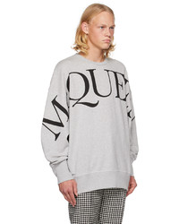 hellbeige bedrucktes Sweatshirt von Alexander McQueen