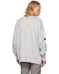 hellbeige bedrucktes Sweatshirt von Alexander McQueen