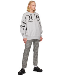 hellbeige bedrucktes Sweatshirt von Alexander McQueen