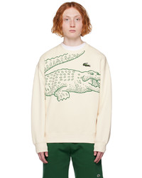 hellbeige bedrucktes Sweatshirt von Lacoste
