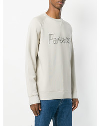 hellbeige bedrucktes Sweatshirt von MAISON KITSUNÉ