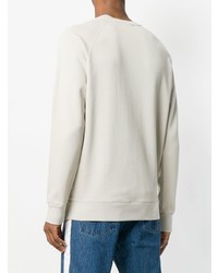 hellbeige bedrucktes Sweatshirt von MAISON KITSUNÉ