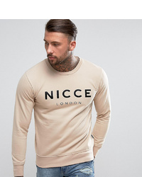 hellbeige bedrucktes Sweatshirt von Nicce London