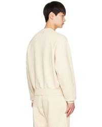 hellbeige bedrucktes Sweatshirt von AMI Alexandre Mattiussi