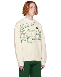 hellbeige bedrucktes Sweatshirt von Lacoste