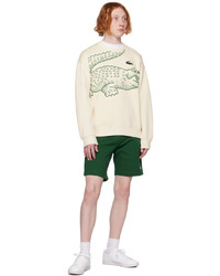 hellbeige bedrucktes Sweatshirt von Lacoste