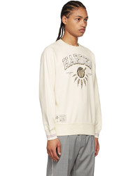 hellbeige bedrucktes Sweatshirt von Neil Barrett