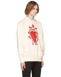 hellbeige bedrucktes Sweatshirt von Alexander McQueen