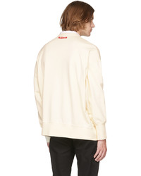 hellbeige bedrucktes Sweatshirt von Alexander McQueen