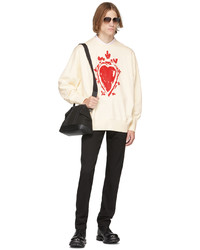 hellbeige bedrucktes Sweatshirt von Alexander McQueen