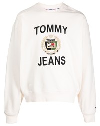 hellbeige bedrucktes Sweatshirt von Tommy Jeans