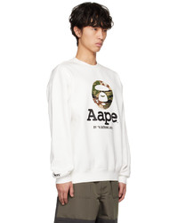 hellbeige bedrucktes Sweatshirt von AAPE BY A BATHING APE