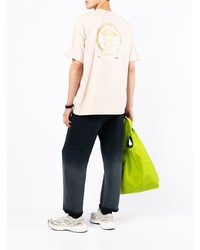 hellbeige bedrucktes T-Shirt mit einem Rundhalsausschnitt von AAPE BY A BATHING APE