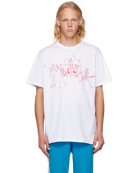 hellbeige bedrucktes T-Shirt mit einem Rundhalsausschnitt von Alexander McQueen