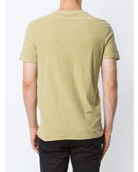 hellbeige bedrucktes T-Shirt mit einem Rundhalsausschnitt von OSKLEN