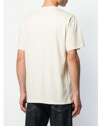 hellbeige bedrucktes T-Shirt mit einem Rundhalsausschnitt von Loewe