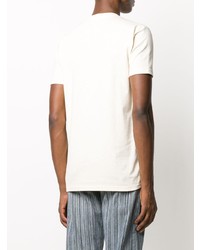 hellbeige bedrucktes T-Shirt mit einem Rundhalsausschnitt von Lanvin