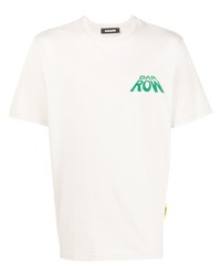 hellbeige bedrucktes T-Shirt mit einem Rundhalsausschnitt von BARROW