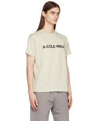 hellbeige bedrucktes T-Shirt mit einem Rundhalsausschnitt von A-Cold-Wall*