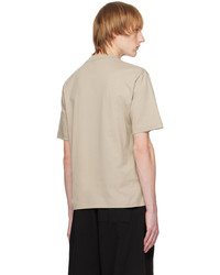 hellbeige bedrucktes T-Shirt mit einem Rundhalsausschnitt von Jacquemus