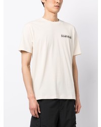 hellbeige bedrucktes T-Shirt mit einem Rundhalsausschnitt von Napapijri