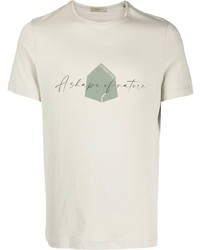 hellbeige bedrucktes T-Shirt mit einem Rundhalsausschnitt von Corneliani