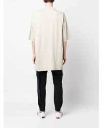 hellbeige bedrucktes T-Shirt mit einem Rundhalsausschnitt von Rick Owens DRKSHDW