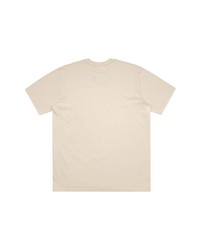 hellbeige bedrucktes T-Shirt mit einem Rundhalsausschnitt von Supreme