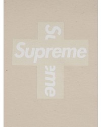 hellbeige bedrucktes T-Shirt mit einem Rundhalsausschnitt von Supreme