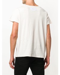 hellbeige bedrucktes T-Shirt mit einem Rundhalsausschnitt von Garcons Infideles