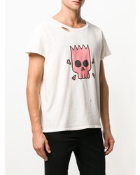 hellbeige bedrucktes T-Shirt mit einem Rundhalsausschnitt von Garcons Infideles