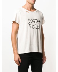 hellbeige bedrucktes T-Shirt mit einem Rundhalsausschnitt von Garcons Infideles