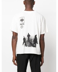 hellbeige bedrucktes T-Shirt mit einem Rundhalsausschnitt von Enfants Riches Deprimes