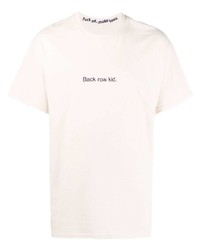 hellbeige bedrucktes T-Shirt mit einem Rundhalsausschnitt von F.A.M.T.