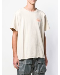 hellbeige bedrucktes T-Shirt mit einem Rundhalsausschnitt von Rhude