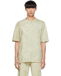 hellbeige bedrucktes T-Shirt mit einem Rundhalsausschnitt von Feng Chen Wang