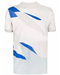 hellbeige bedrucktes T-Shirt mit einem Rundhalsausschnitt von Ferrari