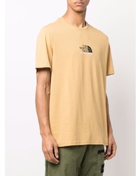 hellbeige bedrucktes T-Shirt mit einem Rundhalsausschnitt von The North Face