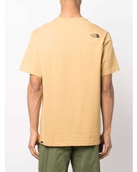 hellbeige bedrucktes T-Shirt mit einem Rundhalsausschnitt von The North Face