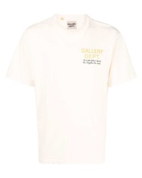 hellbeige bedrucktes T-Shirt mit einem Rundhalsausschnitt von GALLERY DEPT.