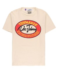 hellbeige bedrucktes T-Shirt mit einem Rundhalsausschnitt von GALLERY DEPT.