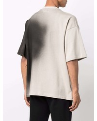 hellbeige bedrucktes T-Shirt mit einem Rundhalsausschnitt von Roberto Cavalli