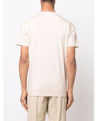 hellbeige bedrucktes T-Shirt mit einem Rundhalsausschnitt von DSQUARED2